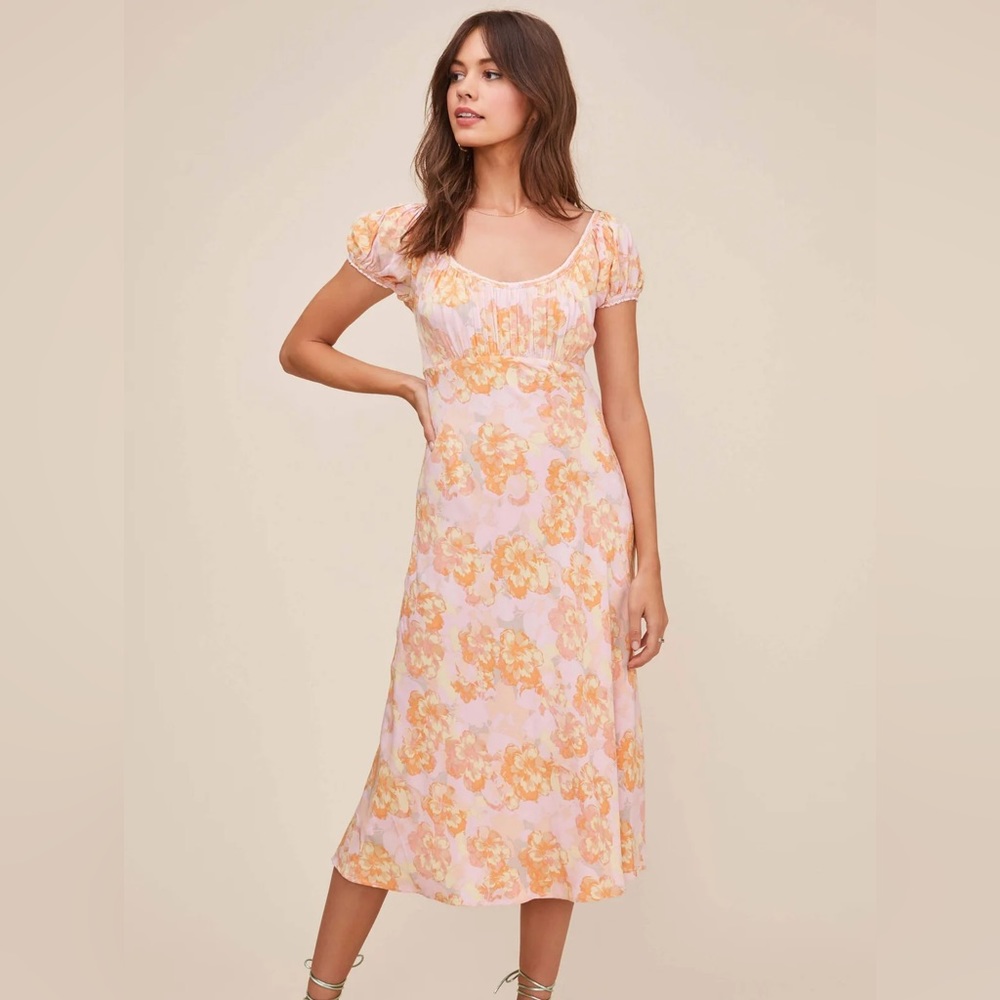 ASTR the Label Caprice Midi Dress in Pink Papaya Floral
